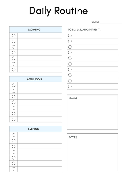 daily routine template