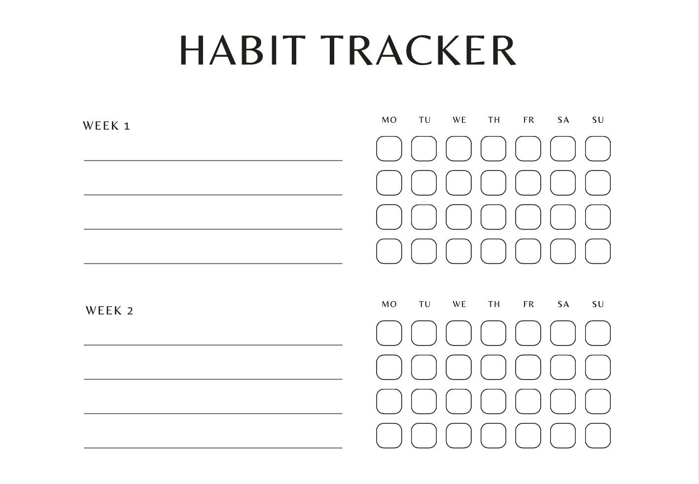 Digital habit tracker 