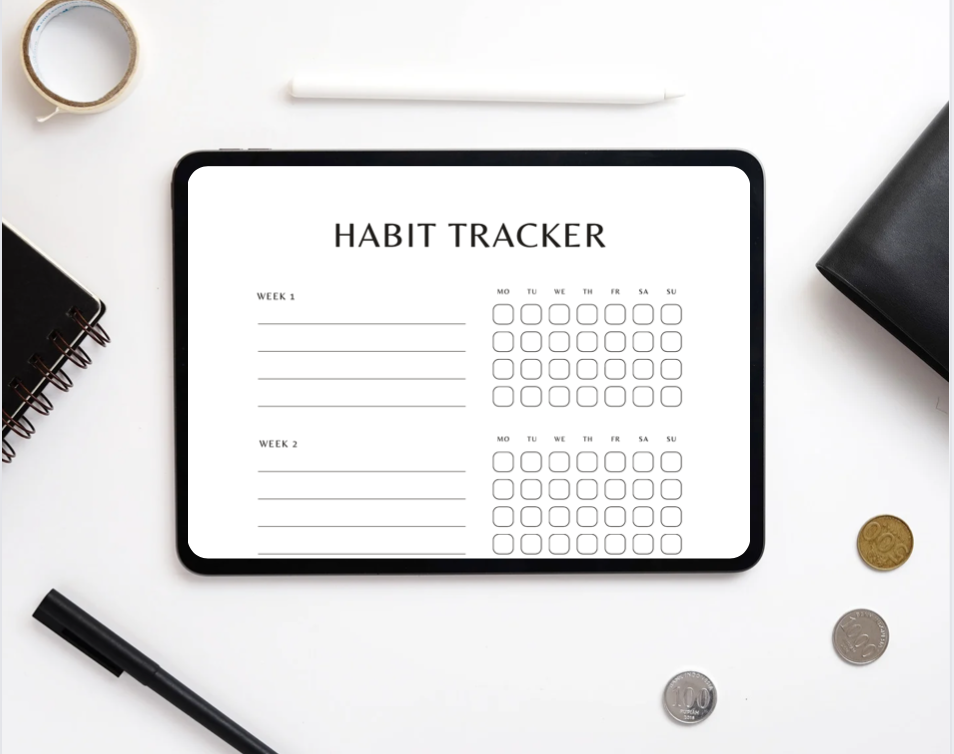 monthly habit tracker on ipad 
